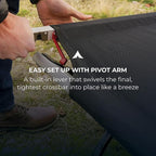 Teton Outfitter Camping Cot, Heavy-Duty Oversized Folding Cot for Adults, Comfortable Elevated Sleeping Bed, Easy Setup