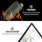 LYN Extra Large Zipper Reusable Survival Emergency Shelter Tent,Thermal Waterproof Fireproof Lightweight Bugout, with Paracord✚Stake for Camping,First Aid,Hiking&Bushcraft