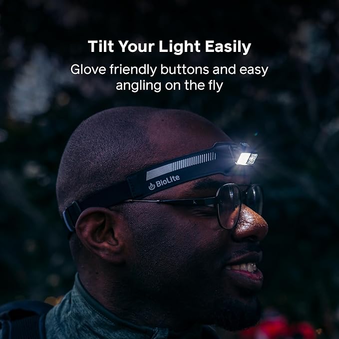 BioLite Dash 450 Rechargeable 450-Lumen Running Headlamp, Midnight Grey