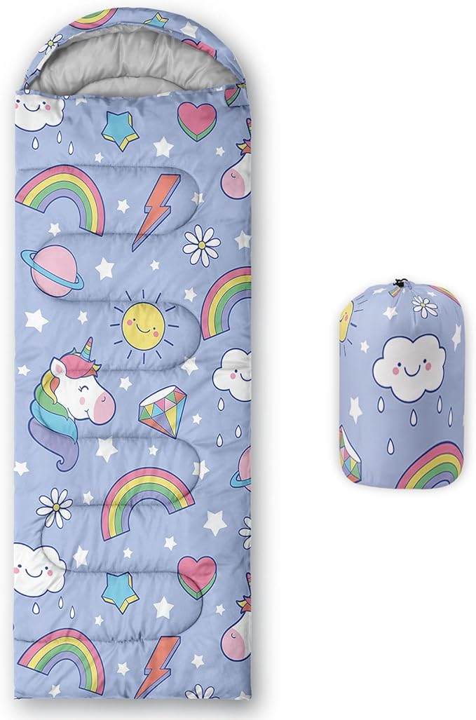 Kids Sleeping Bag for Boys Girls,3D Basketball Print-Lightweight Warm Portable Outdoor Indoor-Waterproof Cold Weather Resistant Sleeping Bag for Camping Hiking