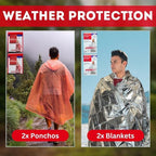 Essentials Complete Deluxe Survival Kit 2 & 4 Person | Bug-Out-Bag | Emergency Go Bag Kit for Wildfires, Hurricanes, and Other Natural Disasters