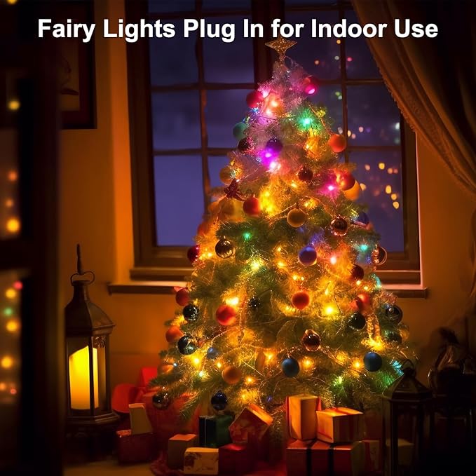 100FT 300LED Christmas Lights Plug in,Outdoor Indoor Waterproof Fairy Lights with Timer and 8 Modes,Christmas Tree Lights for Garden Party Wedding Decoration(Multi-Color)