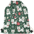 Upetstory Christmas Westie Drawstring Backpack Portable Draw String Bag Lightweight Cinch Sackpack Gymnastics Beach Storage Pouch for Adults Kids Travel Beach Swim Dance Yoga