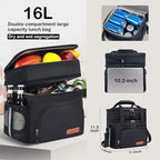 Tactical Lunch Box for Men & Women – Expandable 16L Double Deck Insulated Cooler Bag for Work, Construction & 12-Hour Shifts – Heavy Duty Leakproof Large Meal Prep Tote with Shoulder Strap
