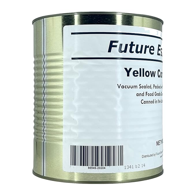 Future Essentials Yellow Corn Meal | Dry Corn For Baking & Cooking Great for Cornbread, Muffins Shelf Stable Emergency Supply Backpacking & Camping | Easy Prep Survival Food | #10 Can Pack of 6