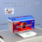 12V 200Ah Lifepo4 Battery with Bluetooth, Built-in 200A Smart BMS, Low-Temp Protection, 4500+ Deep Cycle Grade A Lithium Cells for RV Travel, Trolling Motor, Marine,Boat,Solar Panel,Camping
