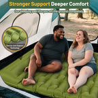 Sleeping Pad for Camping, 6" Extra Thick Double Sleeping Pad with Pillows & Built-in Foot Pump, Ultralight Camping Sleeping Mats Compact for Travel Tent Hiking Backpacking Car Camp Gear