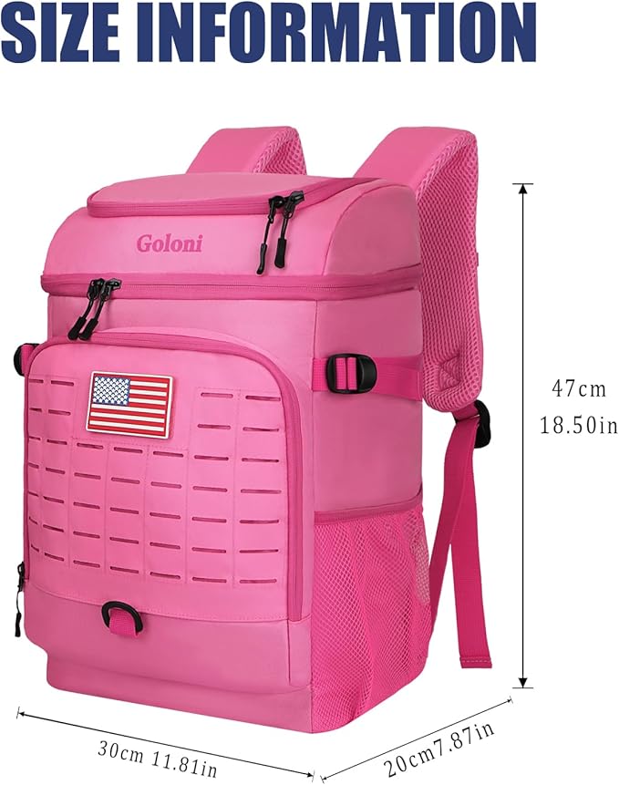 Cooler Backpack, 30 Can Backpack Cooler 4-Sided Cold Retention Technology, Lightweight & Hands-Free for Beach, Camping