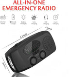 18500mWh Weather Emergency Radio, Portable Solar AM/FM/NOAA Hand Crank Radio, Cell Phone Charger with SOS, 1W LED Flashlight, Headphone Jack, Power for Emergency Preparedness (5000mAh Black)