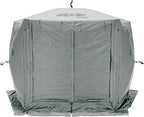 CLAM Pop Up Screen Tent, Outdoor Camping Gazebo Canopy, Adventure with Wind Panels, 9' x 9', Gray