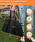 Outdoor Fire Pit — 17 Inch Portable with Storage Bag for Camping, Patio Heating, Picnic and BBQ, Trapezoid Diagonal Hollow, Black