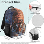 Tiger Backpack and Lunchbox Animal Backpack for Kids Lightweight Portable Boys Bookbag Age 6-8 with Lunch Box 4pcs Boys School Bags for 8-9 Daypack Hiking Travel Camping Outdoor
