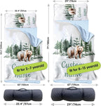 Personalized Toddler Nap Mats for Preschool, Custom Name Kids Sleeping Bag for Daycare, Roll Up Sleeping Mat with Removable Pillow and Soft Dot Minky Blanke for Boys Camping Travel