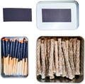 Survival Waterproof Matches Kit – 20/40/60/80/100 Fire Matches + Extra Striker in Metal Tin, Waxed Tinder Cords – Stormproof Windproof Fire Starter for Camping & Emergency (1 x Tin Matche+ 20 Ropes)