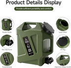 5GAL Camping Water Jug, Portable Water Storage Container with Spigot, Leak-Proof Lid & Dual Handles, Outdoor Water Tank for Camping, RV, Emergency Preparedness