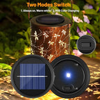 Replacement Solar Light Parts 2 Mode 2 Pack Warmwhite and RGB Color-Changing ,Solar Lights Replacement Top, Inserts for Lanterns, Waterproof DIY Outdoor Garden Patio Decor 3.53inch
