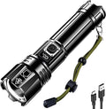 AKNEAR Rechargeable LED Flashlight 99000 High Lumens, Super Bright Flashlights with Zoomable & USB C Rechargeable & 5 Light Mode & IPX-7 Waterproof, Powerful Flash Light for Home, Hiking, Camping