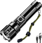 AKNEAR Rechargeable LED Flashlight 99000 High Lumens, Super Bright Flashlights with Zoomable & USB C Rechargeable & 5 Light Mode & IPX-7 Waterproof, Powerful Flash Light for Home, Hiking, Camping