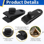 60 Pcs Heavy Duty Tarp Clips, Premium PA Tarp Clamps Kit with Lock Grip, Bungee Cords and Carabiners for Secure Fastening Awning, Swimming Pool Cover, Canopy, Shade Cloth, Camping Tents Accessories