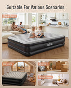 Airefina Air Mattress Full with Built in Pump, Comfort 18" Raised Inflatable Mattress, Upgraded Vertical Beams Blow Up Mattress Air Bed with Carry Bag for Guest Home, Colchones Inflables 700 lbs Max