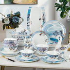 GaRcan Porcelain Square Dinner Plate Sets Ceramic Dinnerware Set 62 Pieces, Bchina Porcelain Dinner Plate Sets,Service for 6, Kitchen Tableware Set