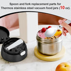 4pcs Metal Folding Spoons & 4pcs Foldable Forks for Thermos Funtainer 10oz Food Jar, Portable Stainless Steel Spoon Fork Set Replacements for Travel Camping Dinner Picnic & Outdoor Activities