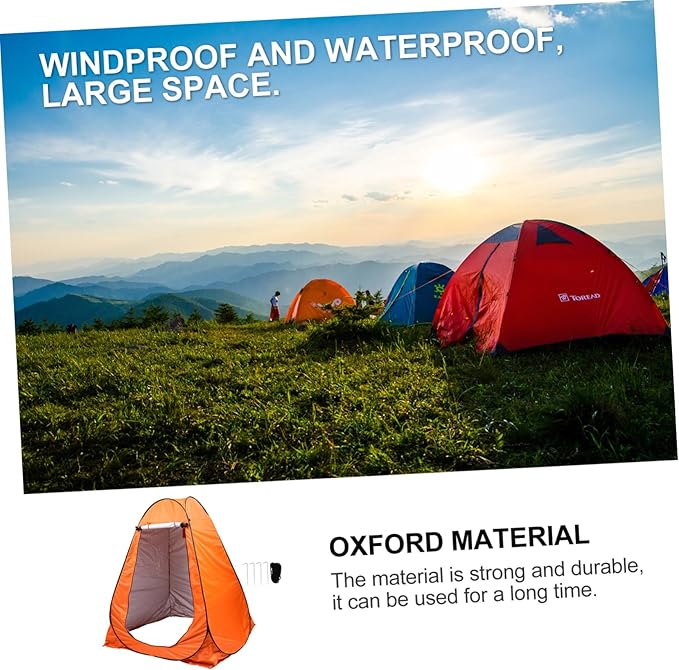Fully Automatic Outdoor Changing Tent Quick-Open Shower Privacy Tent for Camping Fishing and Hiking Orange Double Ergonomic Design Spacious