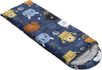 Kids Sleeping Bag for Boys Girls,Cute Puppy Print-Lightweight Warm Portable Outdoor Indoor-Waterproof Cold Weather Resistant Sleeping Bag for Camping Hiking