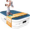Full Air Mattress with Built-in Pump, 18" Raised Blow Up Mattress, 600 lbs Max Honeycomb Air Bed, 48Hr Leak-Proof Test, 3min Inflatable Mattress for Home, Guests, Camping, Colchones inflables