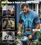 20000mAh Portable Fan,Ture High Speed Dual Motors with 200% Powerful Airflow, Up to 135Hours and Rechargeable Personal Neck Waist Wearable Fans for Travel,Camping,Outdoor,Jobsite,Sports,Golf (Grey)