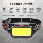 LED Headlamp High Lumens with Motion Sensor Super Bright, 3 Lighting Modes, Digital Display, Rechargeable, Waterproof Head Lamp, 90° Adjustable for Camping, Hiking, Fishing, Running Outdoor (1) (2)