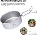 iBasingo Backpacking Cookset Titanium Camping Pots Set Ultralight Outdoor Picnic Pots Pans with Folding Handle Druable Portable Cooking Mess Kit Compact Picnic Dishes Bowls Cups (Multiple Sizes)