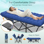 Suteck 32In XXL Folding Camping Cot, 900LBS Heavy Duty Sleeping Cot with Pillow Mattress, 1200D Double-Layer Oxford Portable Cot for Adults with Carry Bag for Home Office Nap Beach Travel