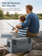 Cooler, Portable Hard Cooler with Dual Latches, Insulated Ice Chest with Swing-up Side Handles, Molded Ruler＆Cup Holders, Coolers Keeps Cool up to 6 Days, Camping Fishing Road Trips Beach, 47.5 QT