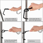 4 Pack Camping Lantern Hook Hangers, 10" Outdoor Lamp Hanger Stand, Stainless Steel Non-Slip Tent Light Pole Hook, Portable Water Bottle Holder Bracket for Camping Hunting Fishing Hiking