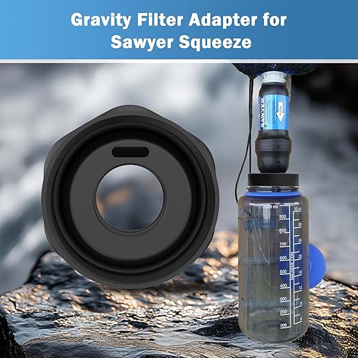 Filter Adapter for Sawyer Squeeze - Quick Connect & Leak-Proof, Lightweight, Compatible with Nalgene Wide Mouth Bottles for Easy Outdoor/Indoor Water Filtration