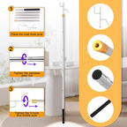 Clothes Hook Pole,29-71 Inch Adjustable Extension with Hook Bar.Suitable for Clothes Hanger Rod, Christmas light, Hanging Flowerpot Plants and Bird Feeder, Tent Shelter Camper Canopy (with two hooks)