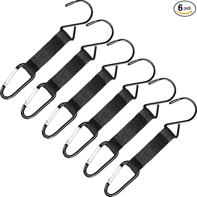 Fence Hooks for Baseball Bag Softball Bag, Baseball Coaching Accessories, Safety Metal Buckle Hook for Outdoor Sports Backpacks Water Cups Camping Equipment, Tent Hooks 6 Pcs