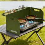 Camping Stove Windscreen, Lightweight Foldable Outdoor Wind Blocker Gas Stove Windshield Wind Screen Wind Guard for Camping Stove, Glamping, Navy Green