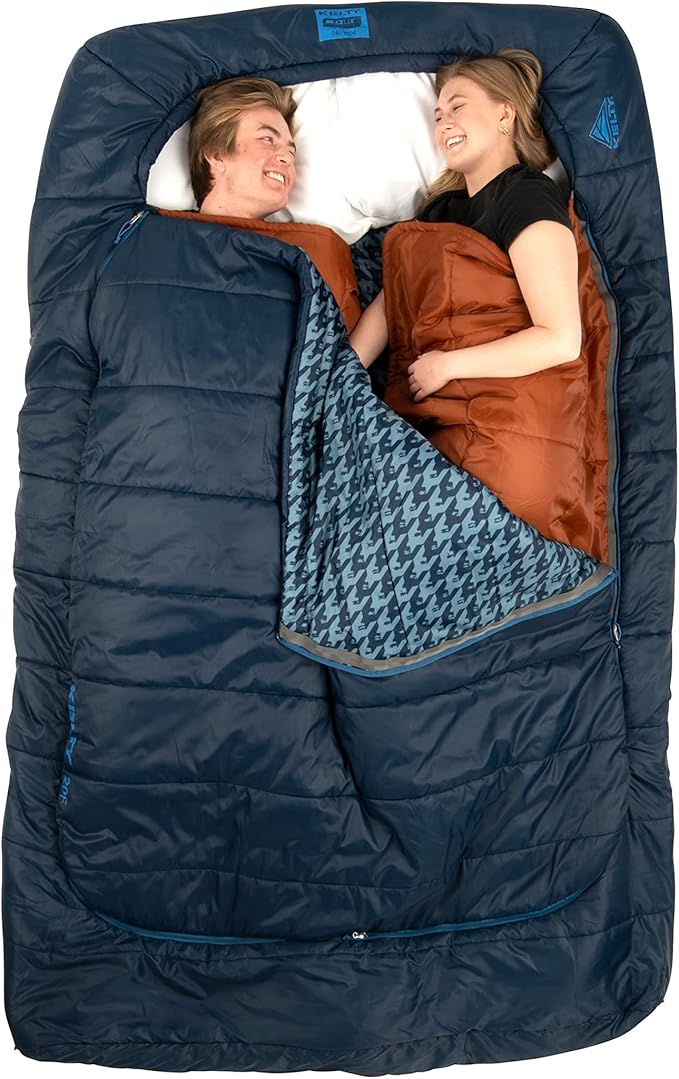 Kelty Tru.Comfort Doublewide 20 Degree Sleeping Bag – Two Person Synthetic Camping Sleeping Bag for Couples & Family Camping