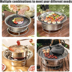 Multifunctional Charcoal Barbecue Grill, Household Korean BBQ Grill, Portable Camping Grill Stove, Tabletop Smoker Grill