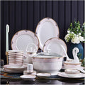 Dinner Plate Stylish Dinner Set for Restaurant and Home, Ceramic Tableware Set, European Style 60-Piece Set, Exquisite Kitchen Plate and Bowl Set/60 Pieces of Open Hot Pot ( 60 Pieces of Open Hot Pot)