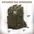 Bug Out Bag Backpack - 50L Tactical Backpack - Great for Survival Essentials (Black)