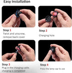 RAHAN Rechargeable Headlights Compatible with Croc, 2 PCS LEDHeadlights, Light Up Charm Accessories for Adults Shoe, Hands-Free Night Light, Camping Lights, IP65 Waterproof Light, Black