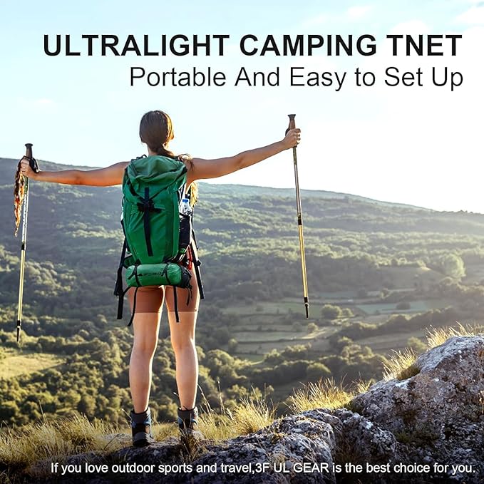 3F UL Gear Lanshan PRO Lanshan Ultralight Tent 3-Season Backpacking Tent for 1-Person or 2-Person, Waterproof Professional Tents for Camping, Trekking, Kayaking, Climbing