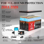 48V 100Ah Golf Cart LiFePO4 Battery with Charger&Monitor, 5120Wh Lithium Battery with 200A BMS, Up to 10000+ Rechargeable Cycles, Perfect for Golf Cart, Solar Power Storage (48V*100Ah)