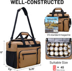 MIER 30L Extra Large Soft Cooler Bag with Bottle Opener for Camping Beach BBQ Grocery Golf Leakproof Picnic Lunch Bag, Collapsible, Top Flip Lid, 45Can (Khaki)