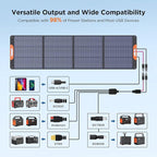 220W Portable Solar Panel for Power Station,23.5% Efffciency Mono Foldable Solar Charger for Jackery 1000 V2/EcoFlow Delta/Bluetti/Anker Solix,IP67 Waterproof for RV Camping Home Backup