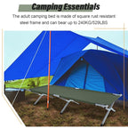Geetery 2 Pcs Folding Camping Cot Bed with Carry Bag Portable Tent Twin Cot Army Military 529 lbs Outdoor Sleeping Travel Camping(Army Green)