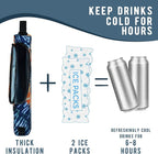 Golf Cooler Bag Plus Ice Pack Soft Sided Insulated Cooler Bag- Holds 6 Pack of Cans or 2 Wine Bottles - Grey Camo Golf Beer Sleeve Black Fits Discreetly in Golf Bags